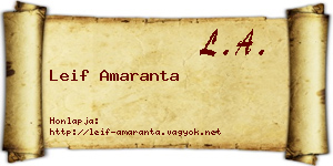 Leif Amaranta névjegykártya